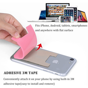Dompet ponsel silikon perekat Universal dengan kantung kartu hadiah promosi bisnis Logo khusus selamat datang - Product Image 5