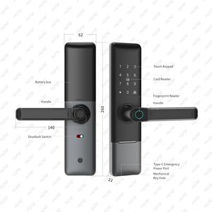 Cerradura Inteligente CE para Puerta de Doble Cara de Aluminio, Resistente al Fuego, Impermeable IP65, Resistente a la Luz Solar, Flexible, con Huella Dactilar - Product Image 6