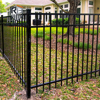 Panneaux de clôture en métal à sommet plat avec barres espacées pour jardins