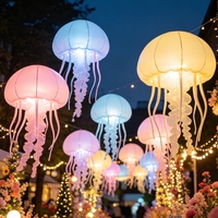 Ballon Méduse Coloré RC, Animal Marin, Éclairage LED, Méduse Gonflable Lumineuse pour Fête/Discothèque et Décoration d'Grands Événements
