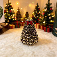 Ensemble de décorations de Noël en bois 3D personnalisées de luxe, kit de construction de modèle d'arbre 3D pour une décoration créative réutilisable