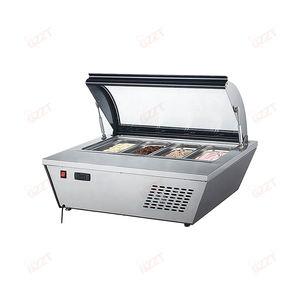 折りたたみ式ガラスカバー付き8*1/6 GNパン対応カウンター上ジェラート冷凍庫ショーケース 220v 110V 67l 77L 87L アイスクリーム冷蔵庫ディスプレイ - Product Image 3