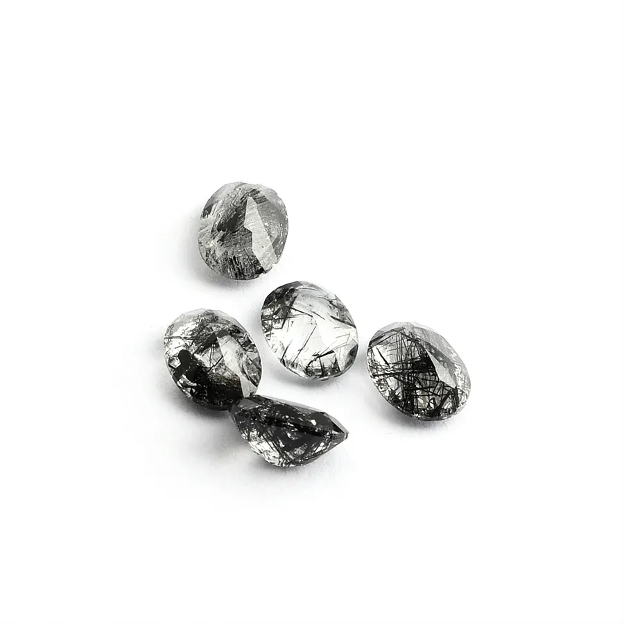 Cristal noir naturel en gros de pierres précieuses en vrac Prix par carat Cut Gemstone cabochon poli ovale bijoux circulaires Tourmaline