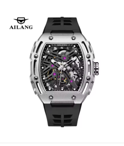 <span class=keywords><strong>Montre</strong></span> de luxe pour <span class=keywords><strong>homme</strong></span> AILANG, sport, automatique, boîtier tonneau, <span class=keywords><strong>bracelet</strong></span> en métal, cadran squelette, étanche, OEM - Product Image 3