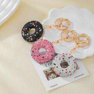 Cute Doughnut Donut Hanging <b>Ornament</b> Food Keychain Women <b>Bling</b> Shiny Polymer Clay Keyring Doughnut Key Chains Gift Jewelry Charm - Product Image 3