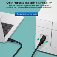 Cable de Extensión USB-C Macho a Hembra al por Mayor, 1.5m 2m, PVC, Cables de Datos de Alta Velocidad, Hubs, Lectores de Tarjetas, OTG, Uso Múltiple para Impresoras