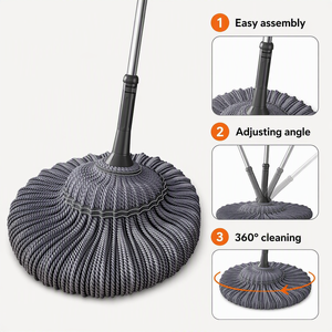 High Absorbent Twist Mop Large Microfiber Head Home <strong>Floor</strong> <strong>Cleaner</strong> All in One Multi Purpose Kitchen Tile Wood Polishing Tool - Product Image 3