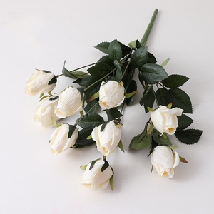 Highly Realistic Long Lasting Artificial 9-<b>head</b> pink Faded <b>Style</b> Roses Bud for Ornaments DIY Arrangement Artificial Flower - Product Image 6