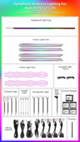 Para Audi A3 S3 8Y 2021-2025, Actualización de Luz Ambiental, Iluminación Interior de Coche Colorida Symphony, Accesorios para el Tablero, Luces para Puertas