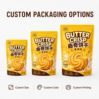 Emballages personnalisés pour biscuits au beurre, sachets refermables imprimés numériquement pour biscuits, gâteaux, en-cas, emballages alimentaires