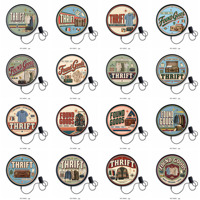 Panneau Métallique LED Rond Vintage pour Décoration Murale de Friperie, Magasin de Vêtements d'Occasion, Boutique de Revente, Décoration Intérieure