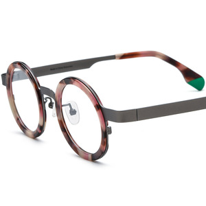 Montatura per <span class=keywords><strong>Occhiali</strong></span> <span class=keywords><strong>da</strong></span> <span class=keywords><strong>Vista</strong></span> Borregls in Acetato e Titanio, Modello Quadrato Completo, Leggera e alla Moda, Unisex, per Lenti Graduate 185893 - Product Image 6