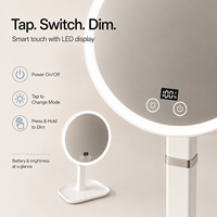 Miroir de Maquillage LED Personnalisé de 8,3 Pouces avec Écran Tactile à Intensité Variable Continue, Miroir Cosmétique de Coiffeuse Simple Face pour Téléphone – Vente en Gros