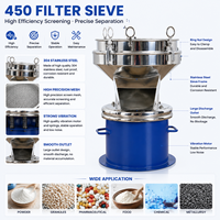 Machine à tamiser vibrante compacte 450 avec moteur, tamis à poudre en acier inoxydable pour la transformation alimentaire