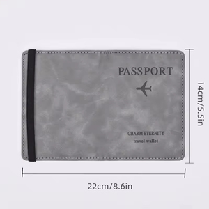 Portefeuille de voyage vierge en cuir PU avec blocage RFID pour cartes, vente en gros - Product Image 2