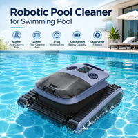 Robot Limpiafondos Inalámbrico, Aspiradora para Piscinas que Escala Paredes, Robot Limpiador Automático de Piscinas