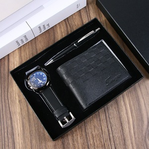 Cross-border Men's Gift <b>Set</b> Business <b>Watch</b> Ballpoint Pen Wallet Exquisite Gift Box Father's Day Present - Product Image 1
