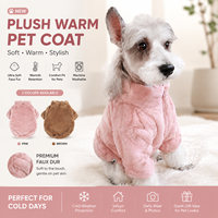 Manteau pour chien en polaire de vison moelleux de qualité supérieure pour chiot bouledogue français, style Teddy chic à devant ouvert, vêtement d'hiver pour animaux de compagnie avec bordure duveteuse