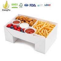 Verpakkingen van golfkarton voor snacks op maat, geschikt voor gefrituurde kip, friet, dipsauzen en afhaalmaaltijden
