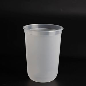 Vaso de Plástico Personalizado con Logotipo, 500 ml, en Forma de U, para Llevar, de Pared Simple, PP, para Bebidas Frías, 90 mm de Diámetro, para Té de Burbujas - Product Image 1