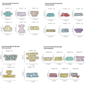 Ensemble de badges en métal personnalisés créatifs épingles courtes d'anniversaire transfrontalières en forme de <span class=keywords><strong>lettre</strong></span> inspirante sur le thème des animaux colorés - Product Image 4