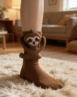 Chaussettes d'animaux de Noël en tricot, motif crocodile, antidérapantes, chaudes, en mélange de polycoton, thermiques, pour la maison et le sommeil, pour femmes et hommes