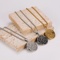 Kalung Liontin Hip Hop AG Vintage Masonik Mason Medali Freemason Buatan Tangan dari Baja Anti Karat Perhiasan Fashion untuk Pria Grosir