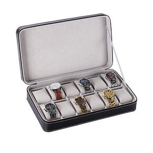 Wholesale Luxury Carbon Black PU Leather <b>Watch</b> Packaging Box for 2 4 6 8 10 12 Slots <b>Watches</b> Organizer Storage <b>case</b> - Product Image 6