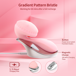 Cepillo de silicona ultrasónico portátil para masaje <span class=keywords><strong>Facial</strong></span>, cepillo de limpieza <span class=keywords><strong>Facial</strong></span> sónica para poros - Product Image 2