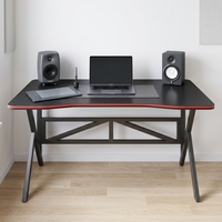 Table de jeu de bureau moderne en gros, cadre épais en forme de K, design rainuré, bureau d'ordinateur pour esports