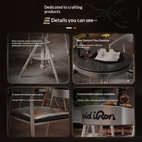 Ensemble table et chaises en fer forgé de style industriel, mobilier commercial personnalisable pour les salons de thé et les bars