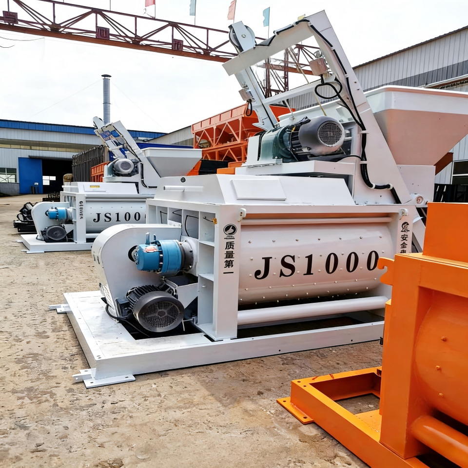 Js1000 Motor JS1000 Forced Horizontal Twin Shaft Concrete Mixer High Load Moment ...