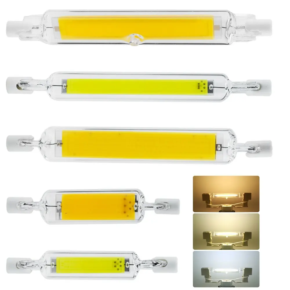 Dimmable R7S LED 118ミリメートル78ミリメートルCOB Light Bulb Glass Tube Floodlight 6W 12W 25W J78 J118 Halogen Lamp Replacement 110V 220V