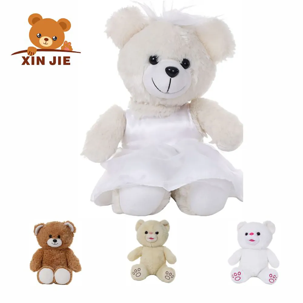 Wholesale Light Brown/Purple/Yellow Sublimation Blanks Plush Teddy Bear with T Shirt