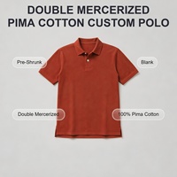 Polo pour homme en piqué 100% coton Pima double mercerisé avec logo personnalisé – Essentiels Smart Casual – Fournisseur