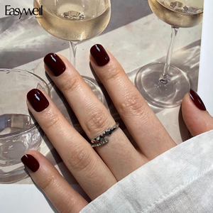 Easywell 30 <span class=keywords><strong>Uñas</strong></span> Postizas <span class=keywords><strong>Cortas</strong></span> Cuadradas Color <span class=keywords><strong>Rojo</strong></span> <span class=keywords><strong>Vino</strong></span>, <span class=keywords><strong>Uñas</strong></span> Acrílicas Reutilizables Elegantes de Marca Privada para Uso Diario - Product Image 1
