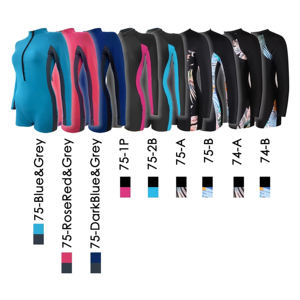 Maillot de bain élégant noir et rose Rash Guard pour femme SPF50 + Robe de bain respirante anti-UV-Jolie protection - Product Image 4