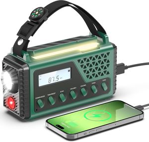 Khẩn cấp đài phát thanh 8000mAh với năng lượng mặt trời Hand Crank, noaa AM <span class=keywords><strong>FM</strong></span> SW pin xách tay điện thời tiết cảnh báo đài phát thanh với ngọn đuốc, SOS, đèn - Product Image 1