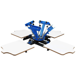 Wework 4 màu 4 trạm lụa sàng lọc Screenprint Báo Chí NS-404 DIY T-Shirt Màn hình máy in với đứng - Product Image 3