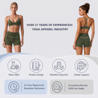 Ensemble de sport 2 pièces GRS personnalisé avec logo, doux comme du beurre, pour femme, avec biais contrastant, soutien-gorge de sport à col en V et leggings taille haute, pour le yoga et le fitness
