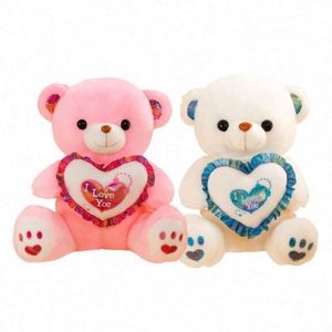 Oso de Peluche Suave con Forma de Corazón, Personalizado con Rosa, Animal de Peluche de Anime, Regalos para el Día de San Valentín, Exportaciones de China - Product Image 1