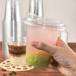 Gobelets en plastique jetables transparents personnalisés en <span class=keywords><strong>PET</strong></span>, gobelets pour boissons froides, café, bubble tea avec couvercles, écologiques, 12 oz, 14 oz, 20 oz, 32 oz, 16 oz - Product Image 5