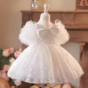 Verano blanco Floral malla Boutique niño niños fiesta <span class=keywords><strong>de</strong></span> noche ropa bebé <span class=keywords><strong>Primera</strong></span> Comunión traje flor niñas vestidos <span class=keywords><strong>de</strong></span> boda - Product Image 3