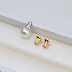 Cadena de Plata S925 con Colgante de Perla Pequeña de 8-12 mm, Accesorios para Joyería DIY, Componentes de Joyería con Soporte Vacío - Product Image 4