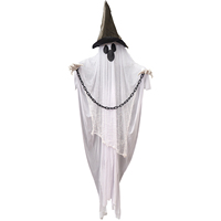 Nouveau Pendentif Fantôme Blanc d'Halloween 2026 avec Capteur de Contrôle Lumineux et Sonore pour Décoration de Maison Hantée et de Salle Secrète