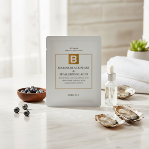 Soins de la peau coréens ROOICELL Eterno Black Pearl & Hyaluronic Acid Ampoule Sheet Pack Soin hydratant et élastique - Product Image 3