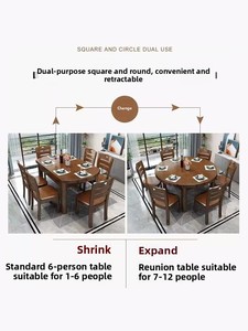 Modern Minimalist <strong>Dining</strong> <strong>Table</strong> and <strong>Chair</strong> Combination <strong>with</strong> Telescopic <strong>Folding</strong> Adjustable Desktop for Small Apartments - Product Image 4
