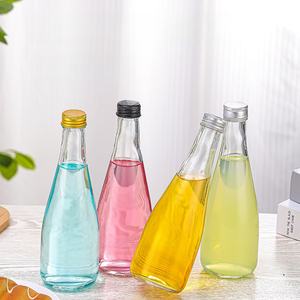 Bouteille en verre vide transparente de 330 ml et 500 ml au design populaire, rechargeable, pour vin, thé, <span class=keywords><strong>lait</strong></span>, jus, boissons, eau minérale, avec bouchon à vis - Product Image 1