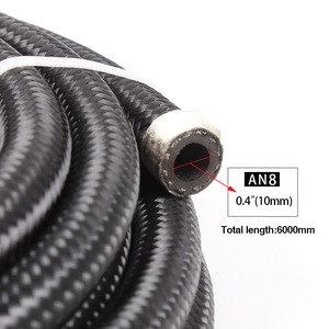 Kit de Tuyaux Tressés Noirs pour Refroidisseur d'Huile AN6 AN8 AN10 6m Universel pour Amélioration du Système de Refroidissement Automobile - Product Image 2