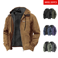 Blouson à capuche pour homme, 900 GSM, doublure polaire épaisse, extérieur en toile, coupe ample, multi-poches, vente en gros usine, vêtement d'extérieur décontracté, personnalisable, résistant à la chaleur